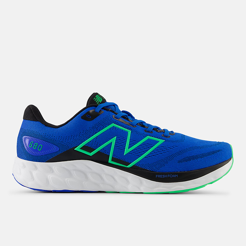 New Balance Fresh Foam 680 v8 Shoes Blue Oasis with Lime Leaf and Black